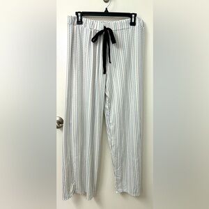 Hale Bob Cream Colored Polka Dot Striped Pajama PJ Pants L